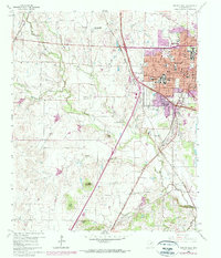 1960 Map of Denton West, Denton County, TX — High-Res, 1974 Print #2 | Pastmaps